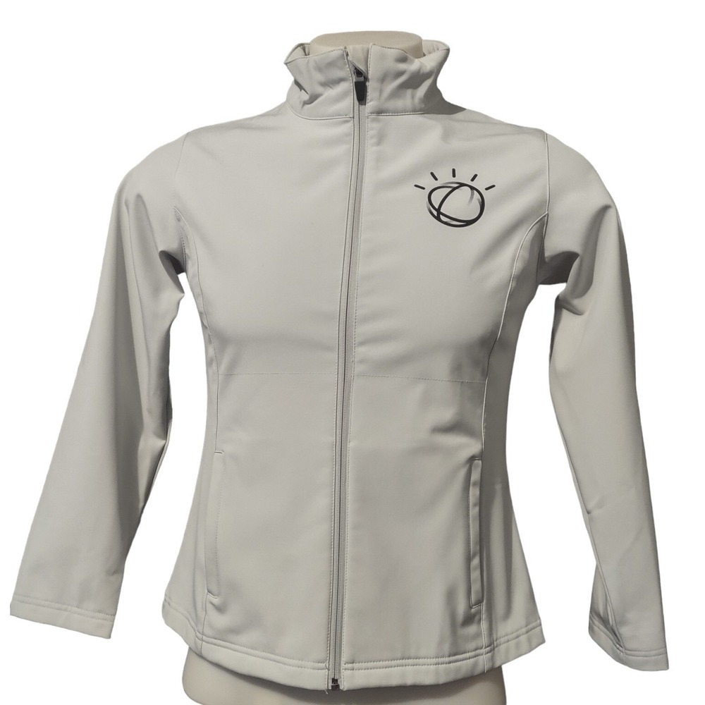 Team 365 Jacket S Women Gorp‎ Core Athleisure Gray Softshell Full Zip Logo TT80W
